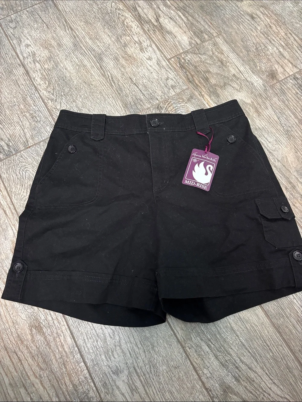 Gloria Vanderbilt Black Cargo Shorts